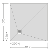 Jackoboard Aqua 900 x 900mm Tileable Wetroom Shower Tray - Offset Drain