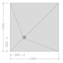 Jackoboard Aqua 1000 x 1000mm Tileable Wetroom Shower Tray - Offset Drain