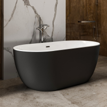 Charlotte Edwards Mayfair Matt Black 1500 x 780 Modern Freestanding Bath