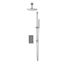 Lancia Core Chrome Round Handle, Fixed Head & Handset Riser Shower Kit NU-022