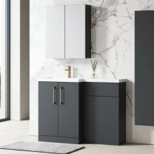 Nuie Arno Soft Black Floor Standing Unit and Basin