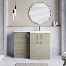 Nuie Arno Solace Oak Right Hand Floor Standing Unit and Basin