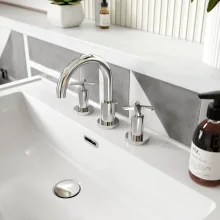 Nuie Aztec Chrome 3 Tap Hole Basin Mixer Tap & Waste