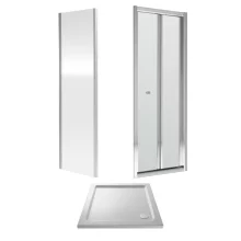Nuie Rene 800mm Bifold Shower Door Square Enclosure inc Side Panel and Tray