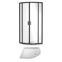 Nuie Rene Matt Black 800mm Quadrant Enclosure & Tray