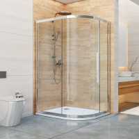 Jaquar One Door 800 x 1200mm Quadrant Shower Enclosure - Chrome Frame - Clear Glass