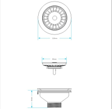 Viva Sanitary Basket Strainer Kitchen Sink Waste (Round Overflow)