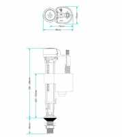 Skylo Bottom Entry Toilet Cistern Fill Valve (1/2" UK) Brass Thread - PP0020/B - Viva Sanitary