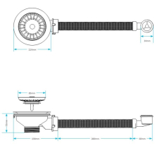 Viva Sanitary Basket Strainer Kitchen Sink Waste (Square Overflow)