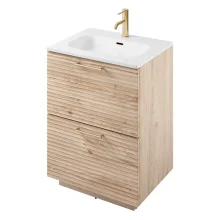 Rhythm Light Oak Floor Standing Vanity Unit - 600mm
