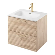 Rhythm Light Oak Wall Hung Vanity Unit - 600mm