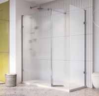 Scudo S8 900mm Gunmetal Fluted Glass Wetroom Panel