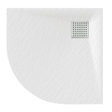 Veloce Uno 800 x 800mm White Slate Effect Quadrant Shower Tray