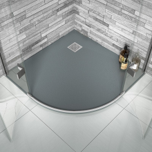 Veloce Uno 900 x 900mm Grey Slate Effect Square Shower Tray