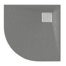 Veloce Uno 800 x 800mm Grey Slate Effect Quadrant Shower Tray