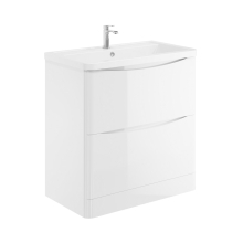 Lancia Bella 800mm Gloss White Floor Standing Vanity Unit
