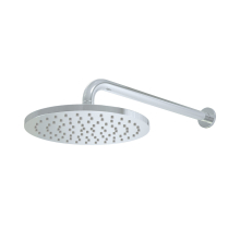 Lancia Core Round Chrome Knurled Edge Shower Head & Wall Arm NU-059