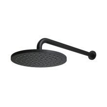 Lancia Matt Black Score Round Wall Arm & Knurled Edge Shower Head