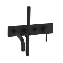 Lancia Score Wall Mounted Bath Shower Mixer & Handset Matt Black