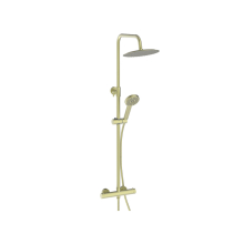 Scudo Serena Brushed Brass Round Dual Head Thermostatic Shower