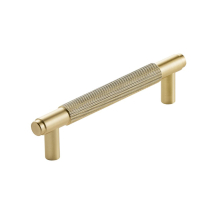 Lancia Knurled Brushed Brass 160mm Handle 128mm Hole-to-hole Centres
