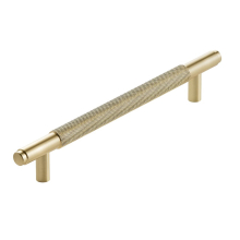 Lancia Knurled Brushed Brass 250mm Handle 192mm Hole-to-hole Centres