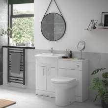 Vouille 510mm Grey Gloss Wall Hung 2 Drawer Basin Unit & Basin