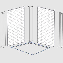 Wetwall Tile Panel 3 Sided Kit 1200 x 1200 x 1200mm