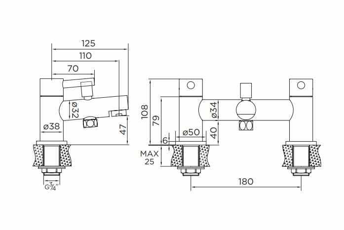 Niagara Harrow Bath Shower Mixer Tap - 9093