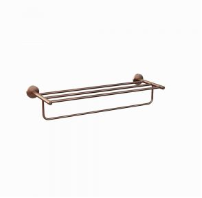 Jaquar Continental 600mm Long Antique Copper Towel Rack With Lower Hanger 