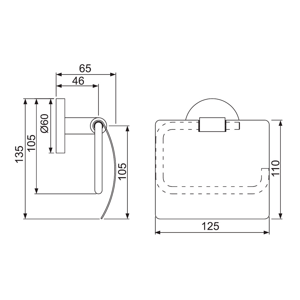 Jaquar Continental Chrome Toilet Roll Holder With Cover. ACN-CHR-1153S