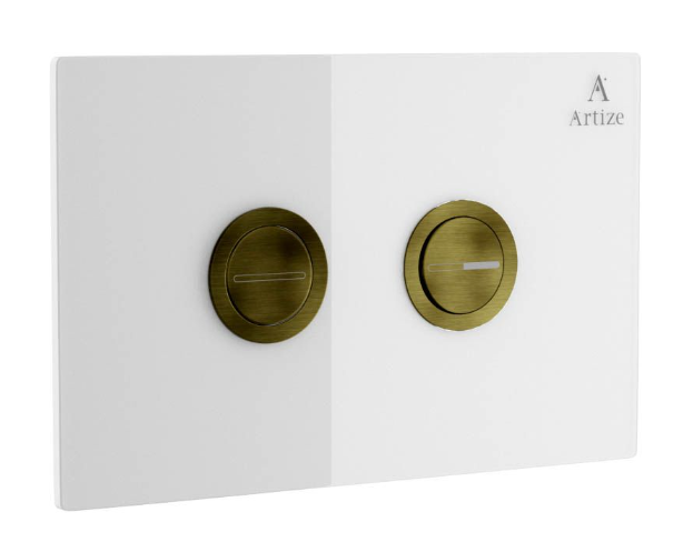 Artize Cilica Pneumatic White Glass Control Plate In Antique Bronze