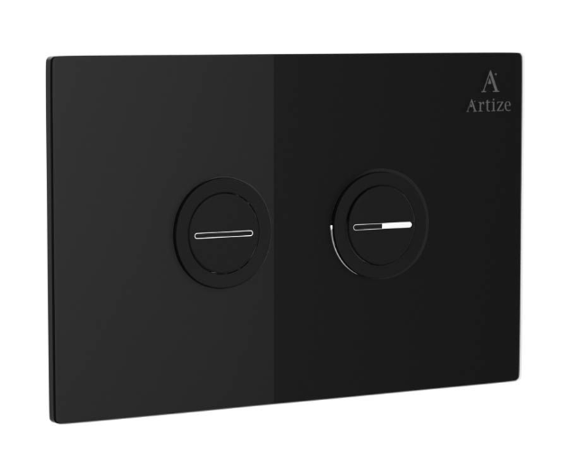 Artize Cilica Pneumatic Black Glass Control Plate In Black Matt