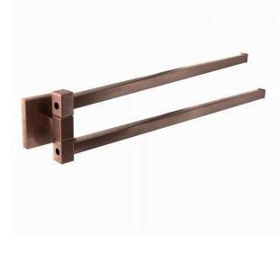 Jaquar Kubix Prime Twin Antique Copper Swivel Towel Rail 