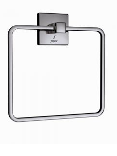 Jaquar Kubix Prime Black Chrome Square Towel Ring 