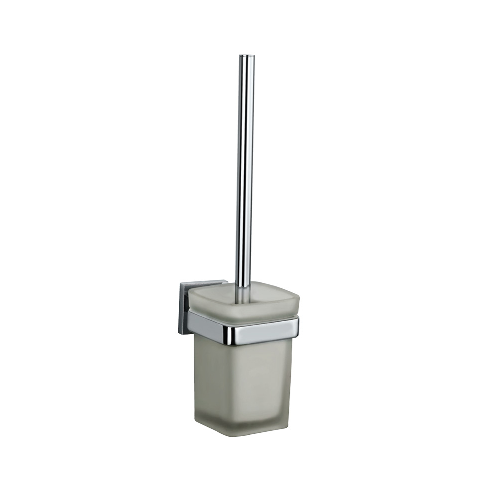 Jaquar Kubix Prime Chrome Square Toilet Brush And Holder