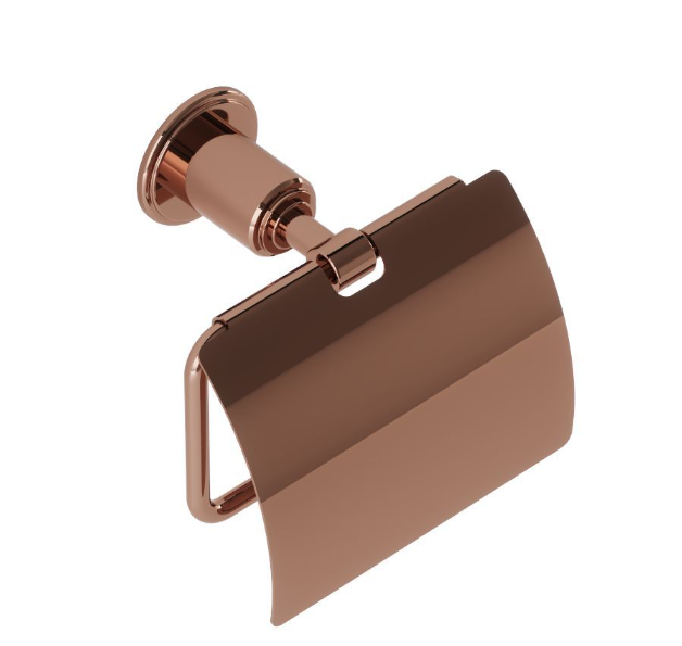 Artize VIC Blush Gold Toilet Roll Holder With Flap