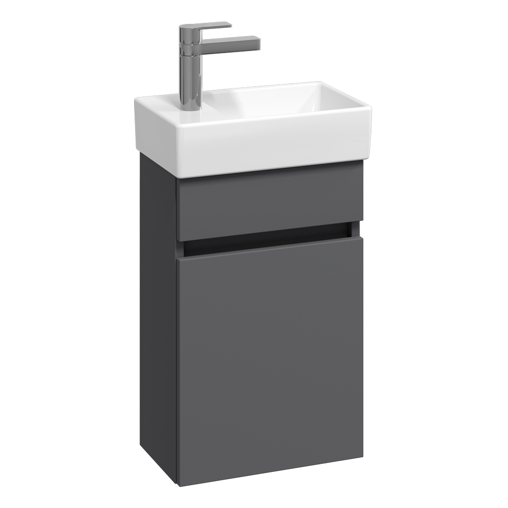 Abacus S1 Concepts Wall Hung Cloakroom Vanity Unit Pack 360mm Right Hand - Matt Grey