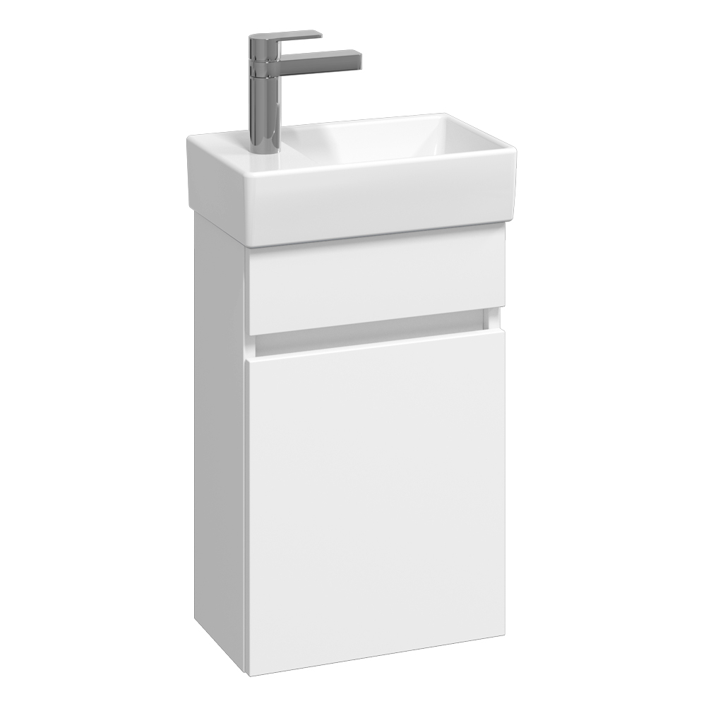 Abacus S1 Concepts Wall Hung Cloakroom Vanity Unit Pack 360mm Right Hand - Matt White