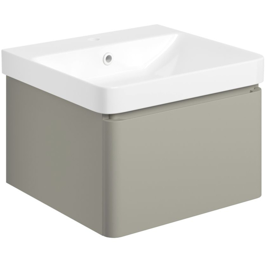 Aylesbury 500mm Matt Latte 1 Drawer Wall Hung Vanity Unit