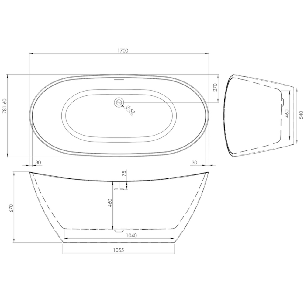 Scudo Aruba Freestanding Bath