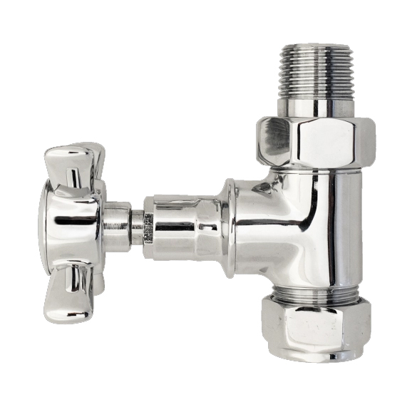 Bayswater Traditional Victorian Straight Crosshead Radiator Valves - Chrome (Pair)