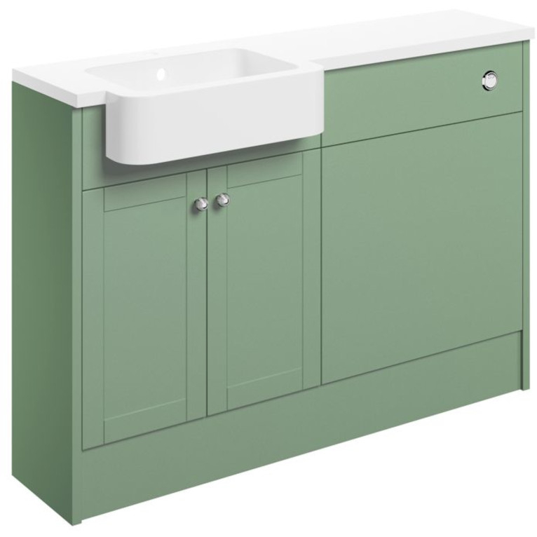 Bali Matt Sage Green Vanity and WC Unit Furniture Set