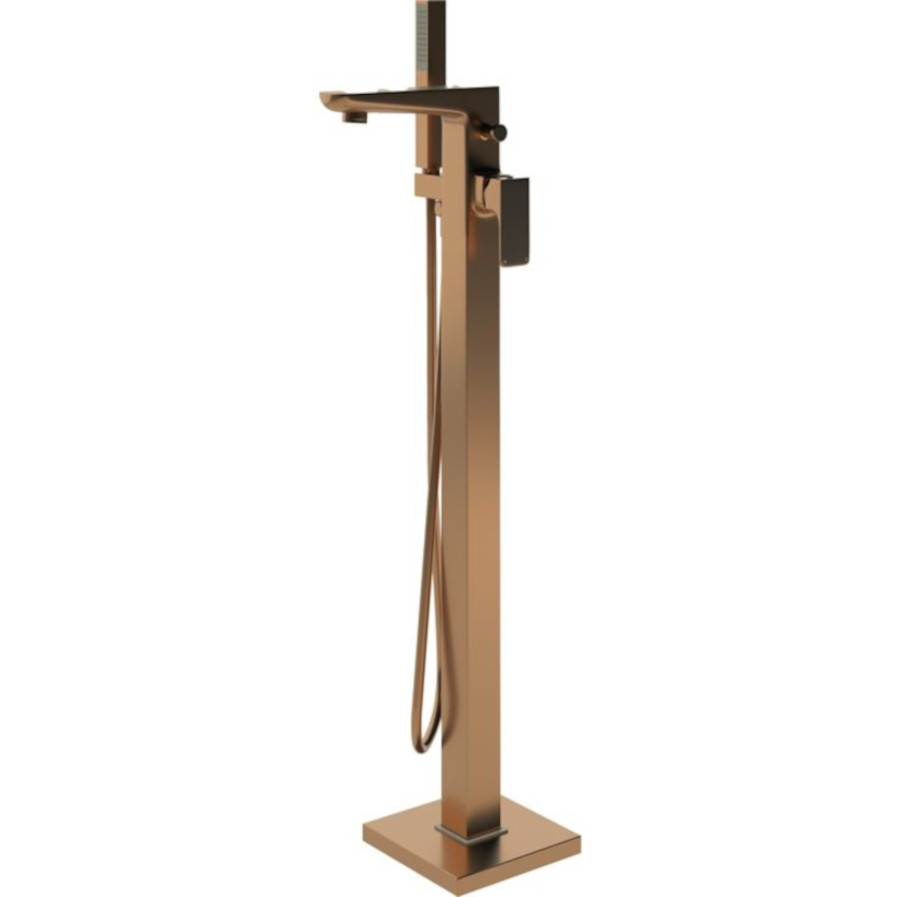 Buff Brushed Bronze Floor Standing Bath Shower Mixer