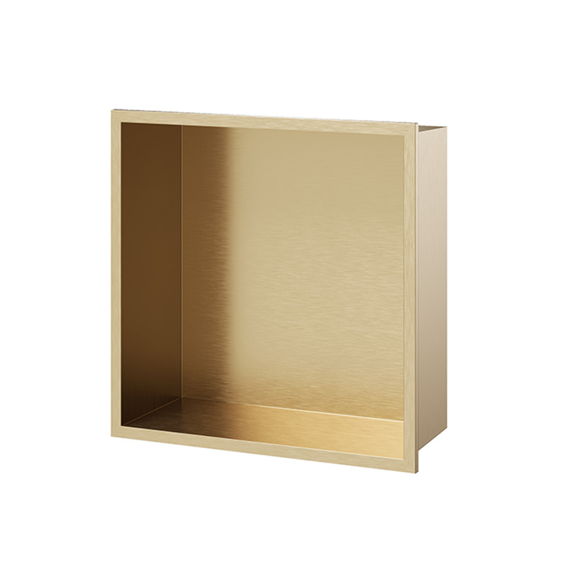 Elements Recessed Shower Niche Brushed Brass 320 x 320 x 120mm