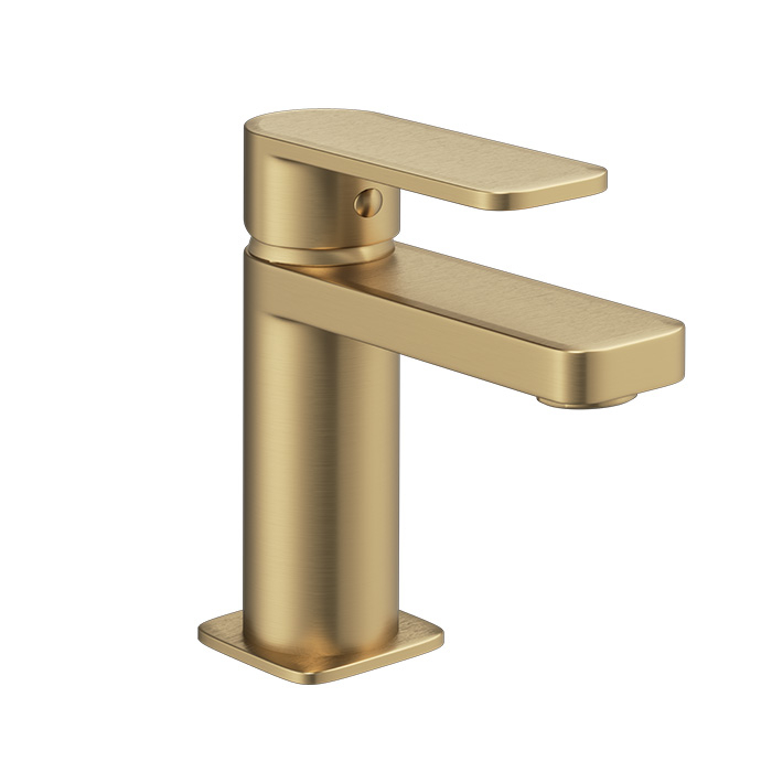 Abacus Edge Mini Mono Basin Mixer Tap - Brushed Brass