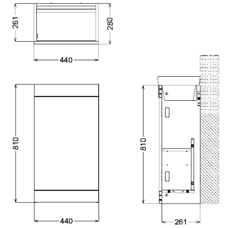 Scudo Esme 450 Matt Black Cloakroom Vanity Unit