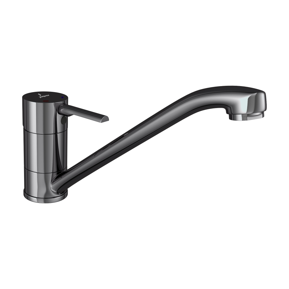 Jaquar Florentine Prime Black Chrome Single Lever Basin Mixer Tap With Swinging Spout