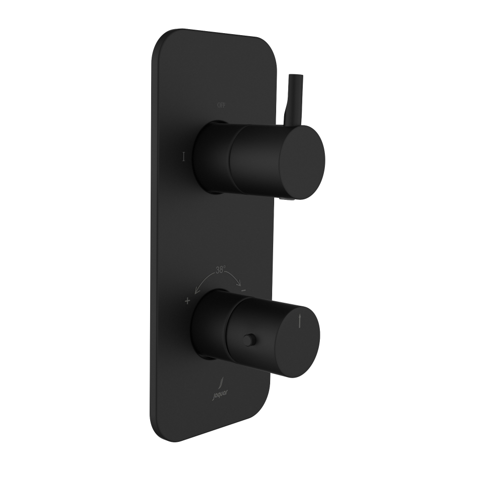 Jaquar Florentine Prime Black Matt 2 Outlet Thermostatic Shower Mixer 