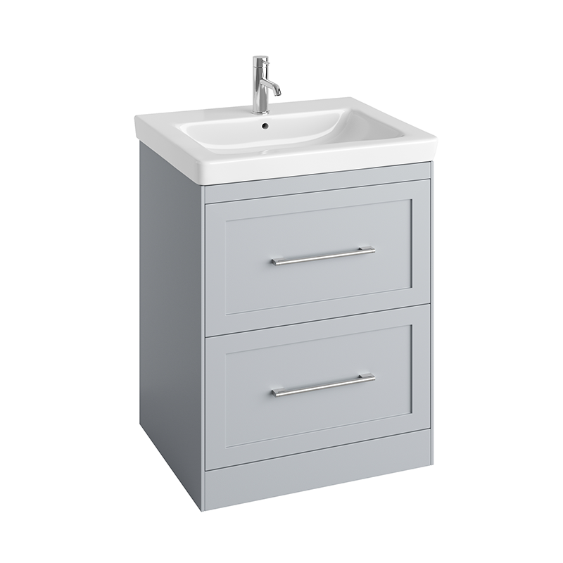 Abacus Concepts Shaker Floor Standing Vanity Unit 600mm - Stone Grey